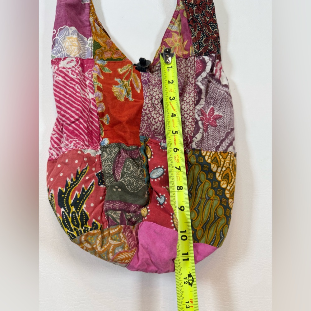 Hobo bag patchwork crossbody fabric purse sling small tear (bin Z) - Picture 5 of 9